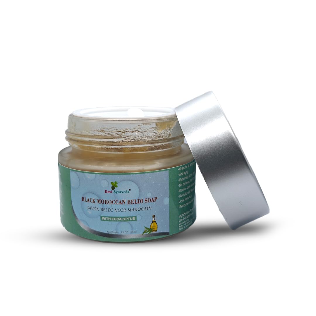 Beldi Soap with Kessa Gloves for Deep With Eucalyptus Essential Oil (1 Beldi Soap + 2 Kessa Gloves) - Image 2