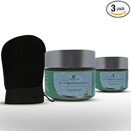 Beldi Soap with Kessa Gloves for Deep Cleansing, Skin Softening, and Detoxifying (2 Beldi Soap + 1 Kessa Gloves) - Image 12