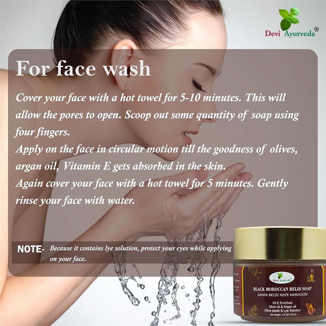 Devi Ayurveda Black Moroccan Beldi Soap With Eucalyptus Essential Oil (Pack of 1) - Image 8